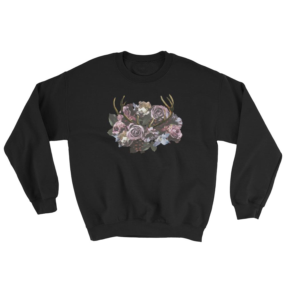 River Row Dark Floral Antlered Sweatshirt